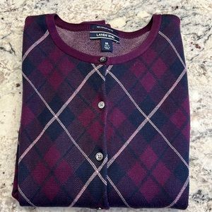 Lands End Cotton Cardigan Size M EUC